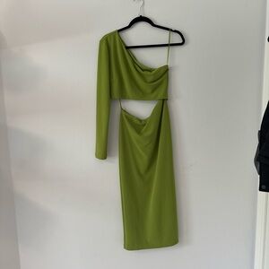 Dynamite Lime Green One-Shoulder Dress